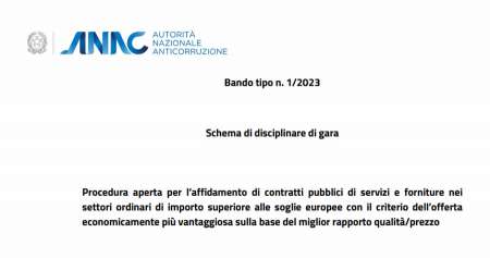 Gli appalti nel 2023 e il bando tipo Anac n. 1