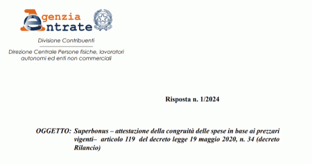 Superbonus e congruità dei prezzi: il Fisco sull’utilizzo dei prezzari