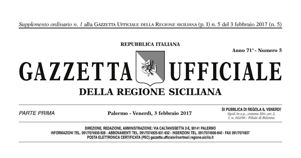 Regione Siciliana: Sulla Gazzetta Le Modifiche Alla Legge Regionale ...